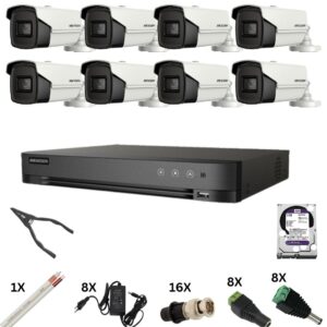 Kit de supraveghere Hikvision cu 8 camere, 8 Megapixeli, Infrarosu 60m, DVR 8 canale 8 Megapixeli, Hard, Accesorii Kit de supraveghere Hikvision cu 8 camere, 8 Megapixeli, Infrarosu 60m, DVR 8 canale 8 Megapixeli, Hard, Accesorii