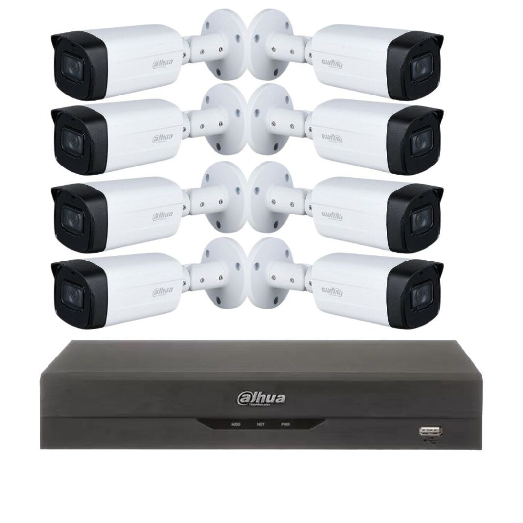 Kit supraveghere 8 camere Dahua, 5MP, IR 80M, lentila 3.6mm, Starlight, DVR Dahua 8 canale, 4K, Pentabrid Kit supraveghere 8 camere Dahua, 5MP, IR 80M, lentila 3.6mm, Starlight, DVR Dahua 8 canale, 4K, Pentabrid