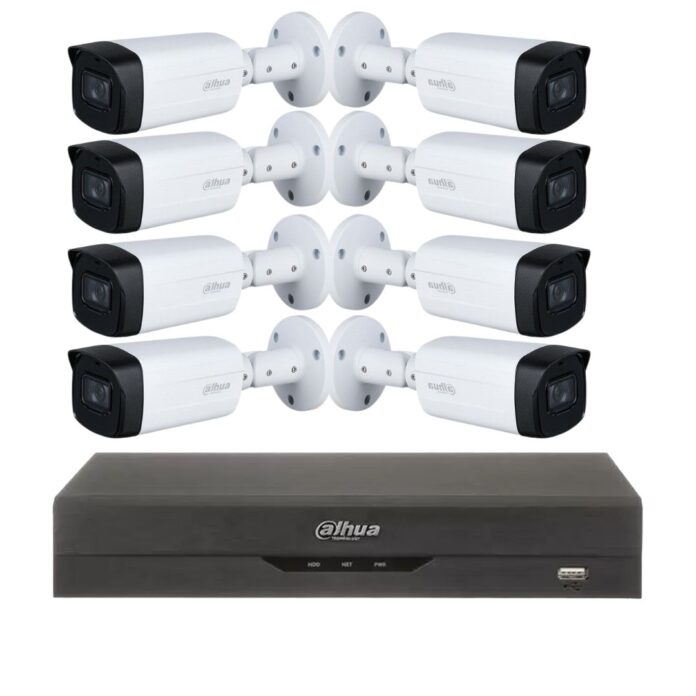 Kit supraveghere 8 camere Dahua, 5MP, IR 80M, lentila 3.6mm, Starlight, DVR Dahua 8 canale, 4K, Pentabrid Kit supraveghere 8 camere Dahua, 5MP, IR 80M, lentila 3.6mm, Starlight, DVR Dahua 8 canale, 4K, Pentabrid