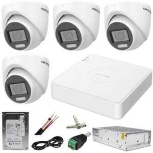 Sistem supraveghere Hikvision 4 camere 5MP Dual Light IR 30m WL 20m DVR 5MP AcuSense cu accesorii incluse HDD 500GB Sistem supraveghere Hikvision 4 camere 5MP Dual Light IR 30m WL 20m DVR 5MP AcuSense cu accesorii incluse HDD 500GB