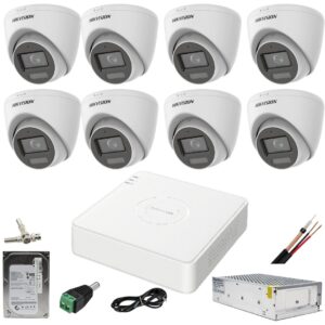 Sistem supraveghere 8 camere Hikvision 5MP Dual Light IR 20m WL 20m DVR 4MP cu accesorii incluse HDD 1TB Sistem supraveghere 8 camere Hikvision 5MP Dual Light IR 20m WL 20m DVR 4MP cu accesorii incluse HDD 1TB