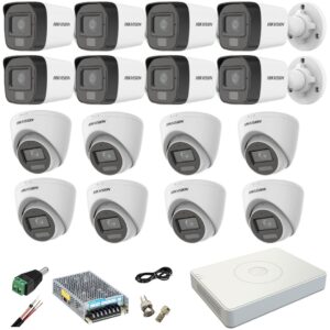Sistem supraveghere mixt 16 camere Hikvision 5MP Dual Light DVR 4MP cu accesorii incluse Sistem supraveghere mixt 16 camere Hikvision 5MP Dual Light DVR 4MP cu accesorii incluse