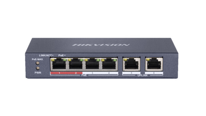 Switch 4 porturi Unmanaged POE Hikvision DS-3E0106P-E-M Switch 4 porturi Unmanaged POE Hikvision DS-3E0106P-E-M