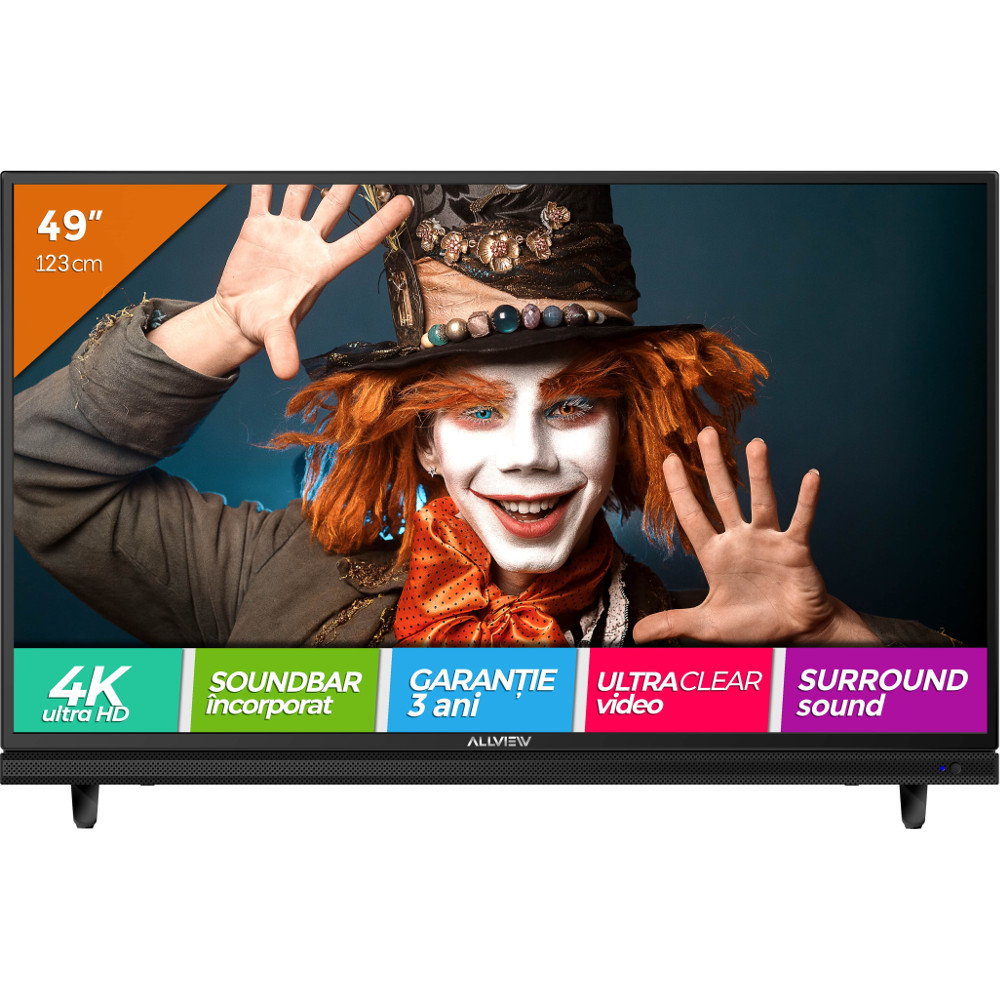 Televizor LED, Allview 49ATC5000-U, 123 cm, Ultra HD 4K, Soundbar incorporat Televizor LED, Allview 49ATC5000-U, 123 cm, Ultra HD 4K, Soundbar incorporat