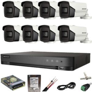 Sistem supraveghere Hikvision 8 camere 8MP IR 80M DVR 4K AcuSense 8MP cu accesorii si HDD 1TB inclus Sistem supraveghere Hikvision 8 camere 8MP IR 80M DVR 4K AcuSense 8MP cu accesorii si HDD 1TB inclus