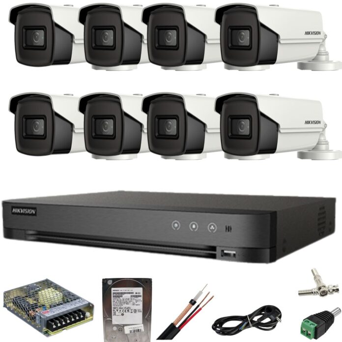 Sistem supraveghere Hikvision 8 camere 8MP IR 80M DVR 4K AcuSense 8MP cu accesorii si HDD 1TB inclus Sistem supraveghere Hikvision 8 camere 8MP IR 80M DVR 4K AcuSense 8MP cu accesorii si HDD 1TB inclus