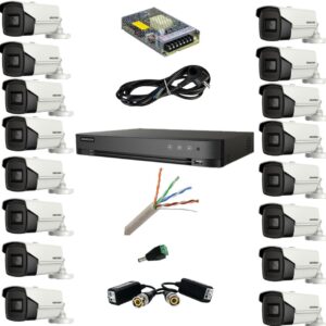 Sistem supraveghere Hikvision 16 camere 4in1 8 Megapixeli IR 80m Lentilă 3.6mm DVR 16 canale Acusense 8 MP Accesorii Sistem supraveghere Hikvision 16 camere 4in1 8 Megapixeli IR 80m Lentilă 3.6mm DVR 16 canale Acusense 8 MP Accesorii