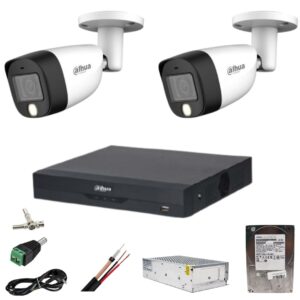 Sistem supraveghere Dahua 2 camere 5MP Dual Light IR 20m WL 20m DVR 4 canale cu accesorii si HDD 500 GB incluse Sistem supraveghere Dahua 2 camere 5MP Dual Light IR 20m WL 20m DVR 4 canale cu accesorii si HDD 500 GB incluse