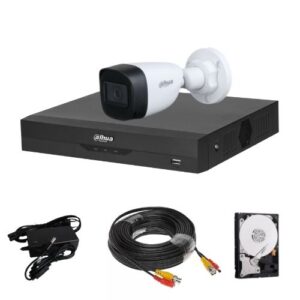 Kit supraveghere Dahua, 1 camera 2MP, lentila 2.8mm, IR 30m, DVR 4 canale, 5MP, 1 x HDD, accesorii Kit supraveghere Dahua, 1 camera 2MP, lentila 2.8mm, IR 30m, DVR 4 canale, 5MP, 1 x HDD, accesorii