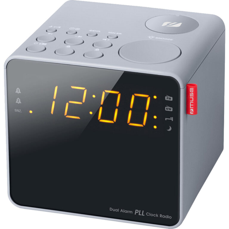 Radio cu ceas Muse M-187 CLG, Alarma, AUX, Gri