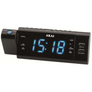 Ceas cu radio cu proiectie Akai ACR-3888, Alarma, Negru Ceas cu radio cu proiectie Akai ACR-3888, Alarma, Negru