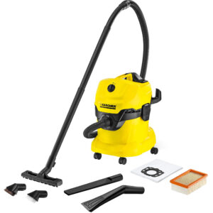 Aspirator multifunctional Karcher WD 4 Car Vac, 1000 W, 20 L, 40 kWh/an, Sistem de blocare Pull & Push, Maner detasabil, Accesoriu pentru spatii inguste, Galben Aspirator multifunctional Karcher WD 4 Car Vac, 1000 W, 20 L, 40 kWh/an, Sistem de blocare Pull & Push, Maner detasabil, Accesoriu pentru spatii inguste, Galben