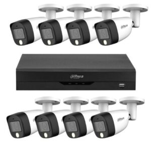 Sistem supraveghere exterior Dahua 5MP 8 camere dual light microfon IR 20m WL 20m lentila 3.6mm si DVR 8 canale WizSense Sistem supraveghere exterior Dahua 5MP 8 camere dual light microfon IR 20m WL 20m lentila 3.6mm si DVR 8 canale WizSense