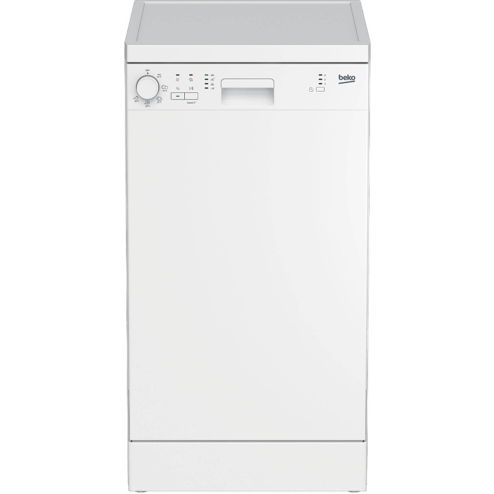 Masina de spalat vase slim Beko DFS05013W, 10 seturi, 5 programe, Clasa A+ Masina de spalat vase slim Beko DFS05013W, 10 seturi, 5 programe, Clasa A+