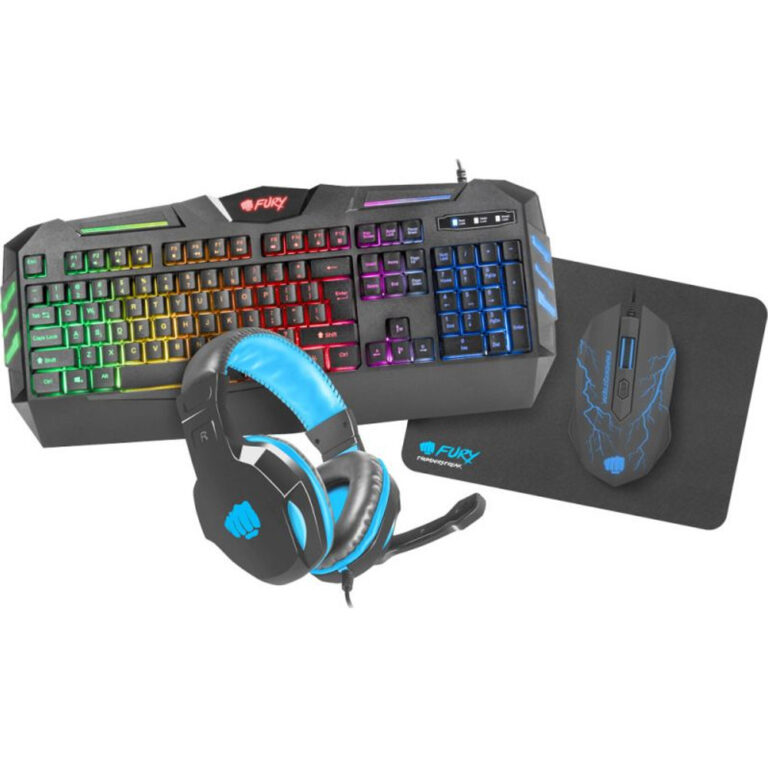 Kit gaming , 4 in 1-Fury Thunderstreak 2.0, Tastatura + Mouse + Mousepad + Casti