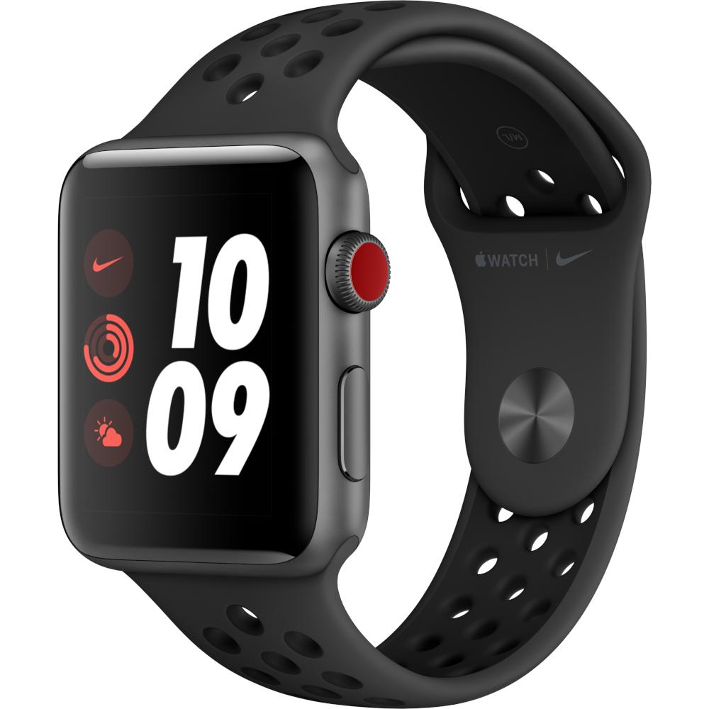 Apple Watch Nike Series 3 GPS + Cellular, 42mm, Space Grey, Aluminium Case, Anthracite/Black Nike Sport Band Apple Watch Nike Series 3 GPS + Cellular, 42mm, Space Grey, Aluminium Case, Anthracite/Black Nike Sport Band