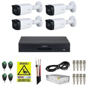 Kit Supraveghere 4 Camere Dahua 5MP IR 80m Starlight Lentila 3.6mm, DVR 4 Canale 4K 8MP WizSense, Accesorii + Autocolant Rovision Kit Supraveghere 4 Camere Dahua 5MP IR 80m Starlight Lentila 3.6mm, DVR 4 Canale 4K 8MP WizSense, Accesorii + Autocolant Rovision