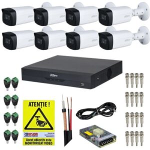 Kit supraveghere Dahua 8 camere 5MP IR 80m Starlight, DVR 8 Canale WizSense 5M-N/1080P, Accesorii + Autocolant Rovision Kit supraveghere Dahua 8 camere 5MP IR 80m Starlight, DVR 8 Canale WizSense 5M-N/1080P, Accesorii + Autocolant Rovision