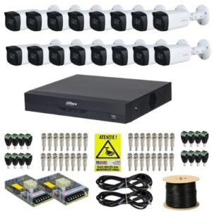 Kit supraveghere complet Dahua 16 camere 5MP IR 80m Starlight Lentila 3.6mm, DVR 16 canale 4K 8MP WizSense, accesorii + Autocolant Rovision Kit supraveghere complet Dahua 16 camere 5MP IR 80m Starlight Lentila 3.6mm, DVR 16 canale 4K 8MP WizSense, accesorii + Autocolant Rovision
