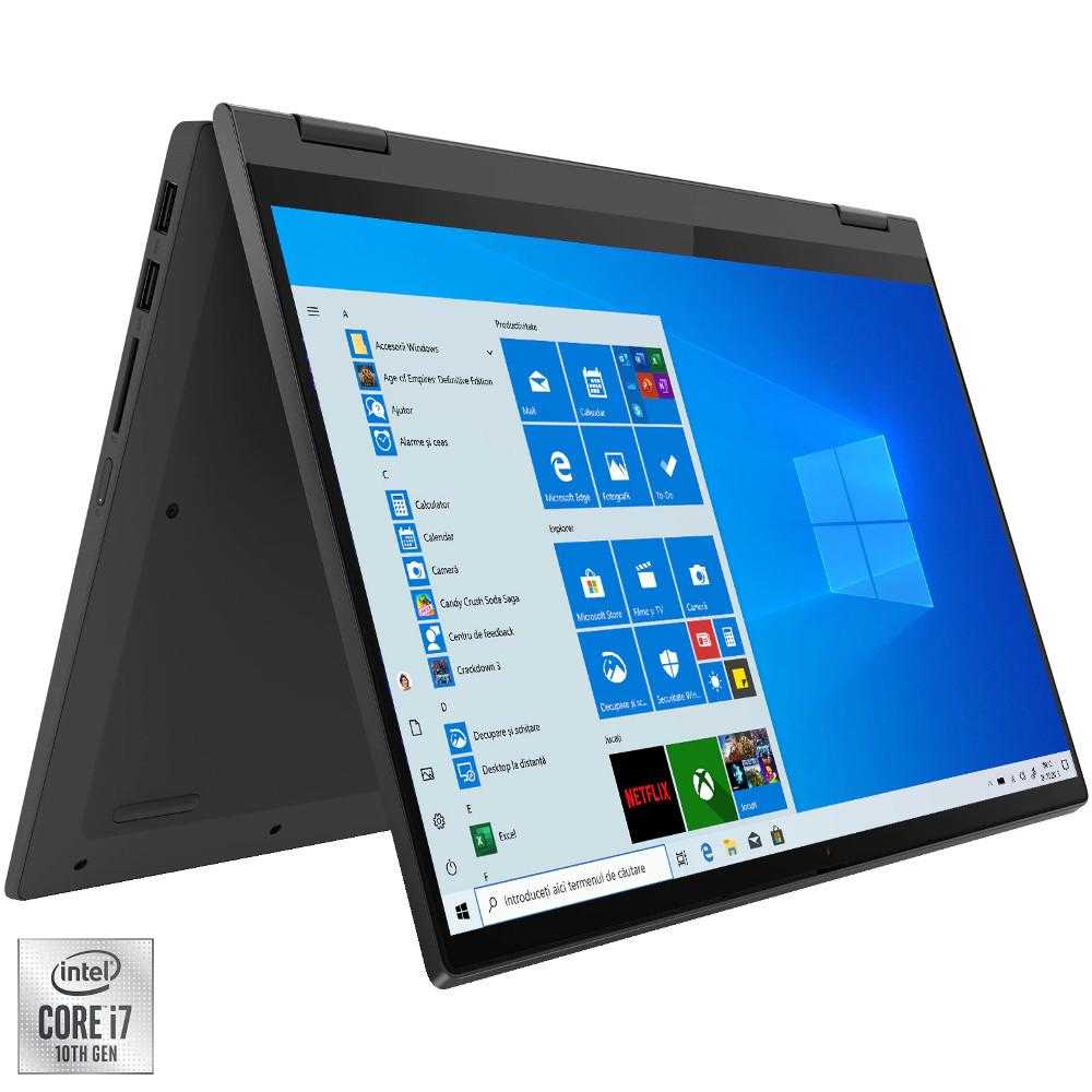 Laptop Lenovo IdeaPad Flex 5 14IIL05, Intel® Core™ i7-1065G7, 16GB DDR4, SSD 1TB, Intel® Iris® Plus Graphics, Windows 10 Home Laptop Lenovo IdeaPad Flex 5 14IIL05, Intel® Core™ i7-1065G7, 16GB DDR4, SSD 1TB, Intel® Iris® Plus Graphics, Windows 10 Home