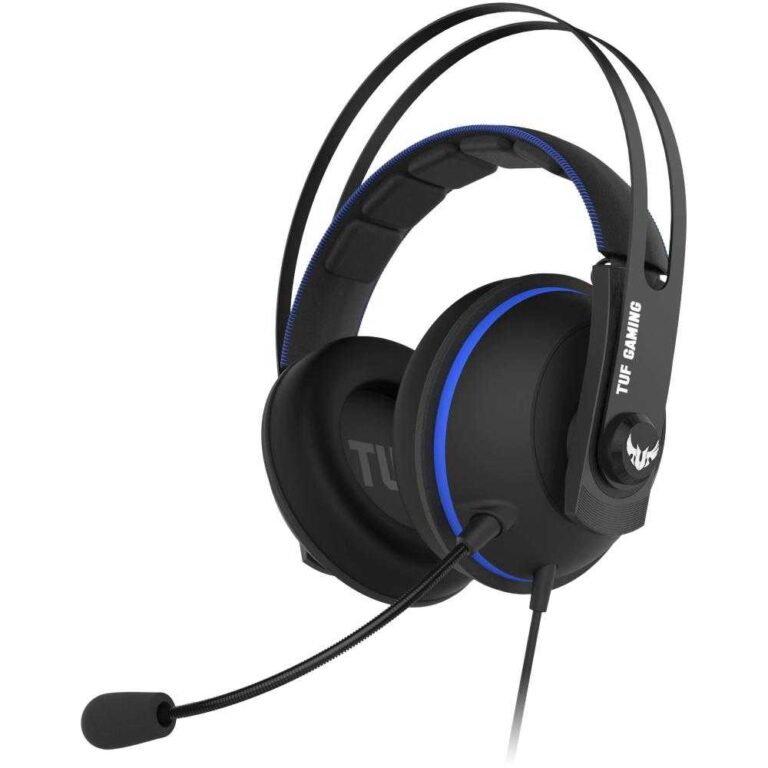 Casti gaming cu microfon Asus TUF H7 Core, Virtual surround 7.1, Negru/Albastru