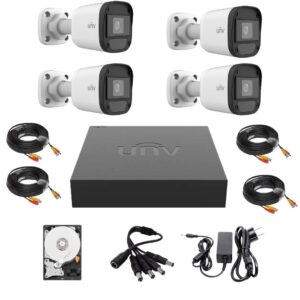 Sistem de supraveghere Uniview, 4 camere 2MP Microfon IR 20m, DVR Hibrid 4 canale 2MP, Hard 500GB, Accesorii Sistem de supraveghere Uniview, 4 camere 2MP Microfon IR 20m, DVR Hibrid 4 canale 2MP, Hard 500GB, Accesorii