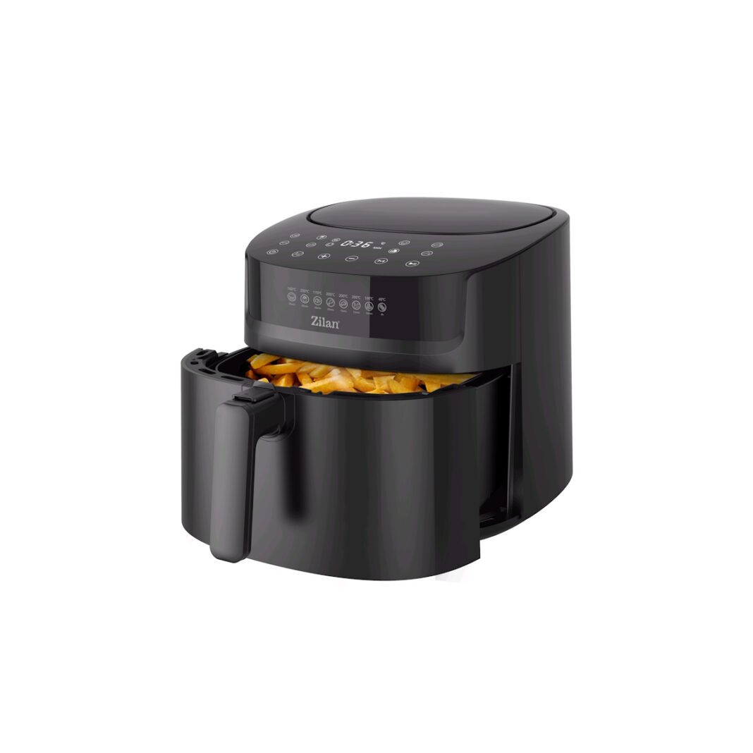 Friteuza cu aer cald Zilan ZLN7999 Negru, putere 1800 W, ecran digital, panou cu comenzi tactile Friteuza cu aer cald Zilan ZLN7999 Negru, putere 1800 W, ecran digital, panou cu comenzi tactile