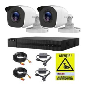 Sistem supraveghere analog Hikvision Hilook, 2 camere 2 MP, lentila 2.8mm, IR 20m, DVR 4 canale 4 MP, accesorii Sistem supraveghere analog Hikvision Hilook, 2 camere 2 MP, lentila 2.8mm, IR 20m, DVR 4 canale 4 MP, accesorii