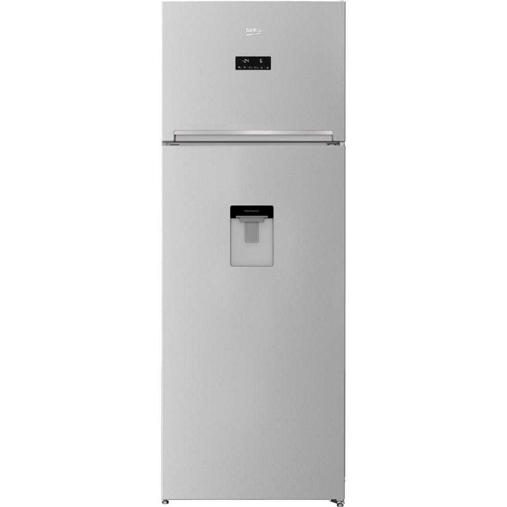 Frigider cu doua usi Beko RDNE505E30DZMN, 451 l, Cooling Fan, NoFrost, Dozator de apa, Usa reversibila, Clasa F (clasificare energetica veche Clasa A++), H 185 cm, Gri Frigider cu doua usi Beko RDNE505E30DZMN, 451 l, Cooling Fan, NoFrost, Dozator de apa, Usa reversibila, Clasa F (clasificare energetica veche Clasa A++), H 185 cm, Gri