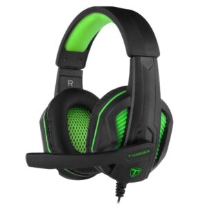 Casti gaming cu microfon T-Dagger Cook, Negru/Verde Casti gaming cu microfon T-Dagger Cook, Negru/Verde