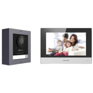 Kit videointerfon IP Hikvision, camera 2MP IR, monitor 7 tactil, Wi-Fi, PoE, card 16GB, IP65, DS-KIS602(B) Kit videointerfon IP Hikvision, camera 2MP IR, monitor 7 tactil, Wi-Fi, PoE, card 16GB, IP65, DS-KIS602(B)