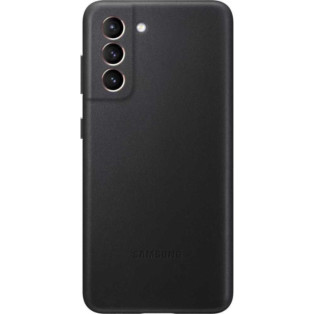 Husa de protectie Samsung Leather Cover pentru Galaxy S21+, Negru Husa de protectie Samsung Leather Cover pentru Galaxy S21+, Negru
