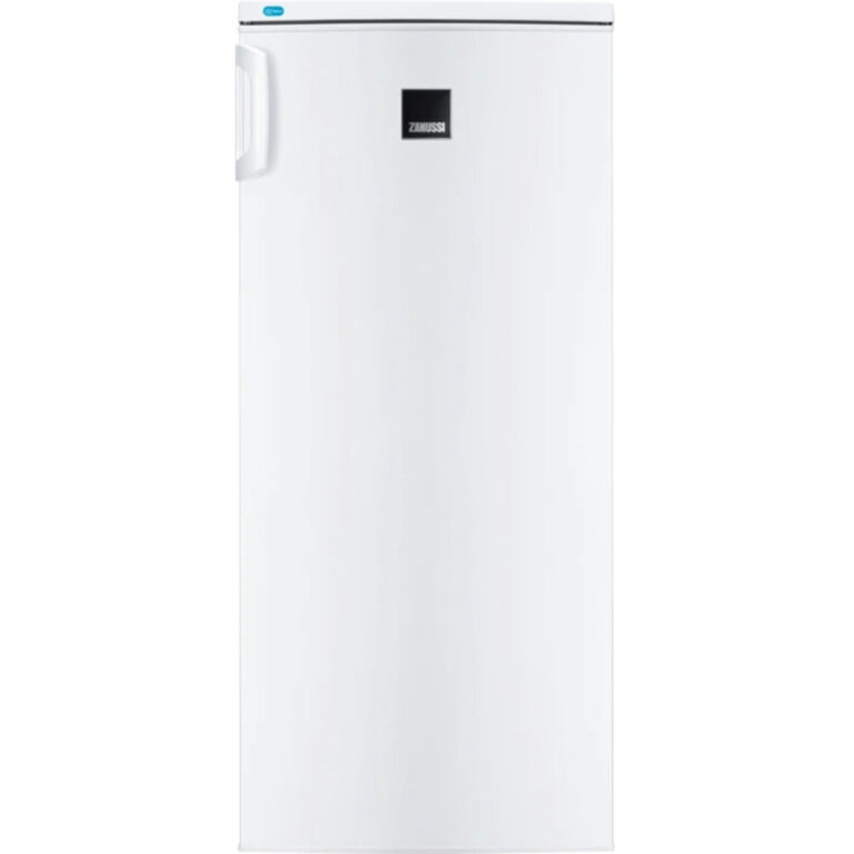 Frigider cu o usa Zanussi ZRAN23FW, 230 l, OptiSpace, Dezghetare automata, Sistem racire static, Suport oua, Picioruse reglabile, Rafturi plastic, Usa reversibila, Clasa F, H 125 cm, Alb