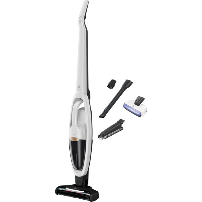 Aspirator vertical ELECTROLUX Q8 WQ81-ALRS, 0.35 l, 52 W, Acumulator Li-Ion, 2 trepte de putere, Filtrare ciclonica, Filtru lavabil, Perie cu LED, Autonomie 55 min, Alb Aspirator vertical ELECTROLUX Q8 WQ81-ALRS, 0.35 l, 52 W, Acumulator Li-Ion, 2 trepte de putere, Filtrare ciclonica, Filtru lavabil, Perie cu LED, Autonomie 55 min, Alb