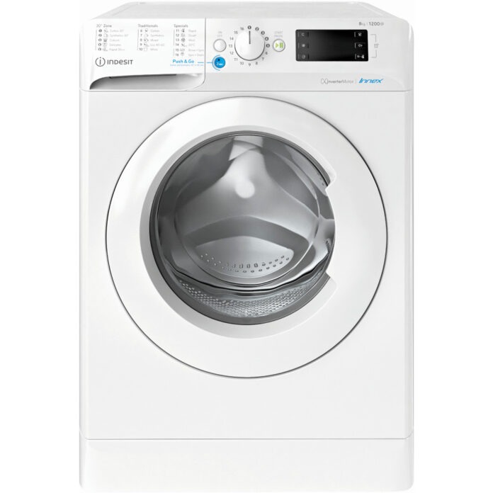 Masina de spalat rufe Indesit Innex BWE 81285X W EE N, 1200 RPM, 8 kg, Motor Inverter, Push & Go, Clasa B Masina de spalat rufe Indesit Innex BWE 81285X W EE N, 1200 RPM, 8 kg, Motor Inverter, Push & Go, Clasa B
