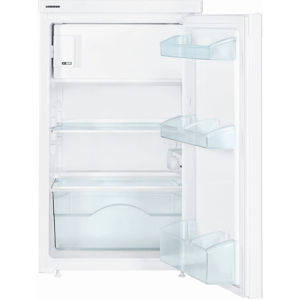Frigider cu o usa Liebherr T 1404, 121 l, Iluminare LED, Control mecanic, CoolPlus, Sistem racire static, Cosuri transparente pentru legume, Usa reversibila, Clasa F, H 85 cm, Alb Frigider cu o usa Liebherr T 1404, 121 l, Iluminare LED, Control mecanic, CoolPlus, Sistem racire static, Cosuri transparente pentru legume, Usa reversibila, Clasa F, H 85 cm, Alb