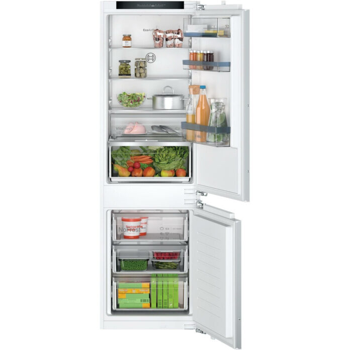 Combina frigorifica incorporabila Bosch KIN86VFE0, No Frost, 260 l, Eco Airflow, Iluminare LED, FreshSense, VitaFresh, Clasa E Combina frigorifica incorporabila Bosch KIN86VFE0, No Frost, 260 l, Eco Airflow, Iluminare LED, FreshSense, VitaFresh, Clasa E