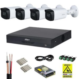 Sistem supraveghere 4K Dahua, 4 camere de exterior 4k 8MP, IR 80m, XVR 4 canale, Accesorii incluse, Autocolant Rovision Sistem supraveghere 4K Dahua, 4 camere de exterior 4k 8MP, IR 80m, XVR 4 canale, Accesorii incluse, Autocolant Rovision
