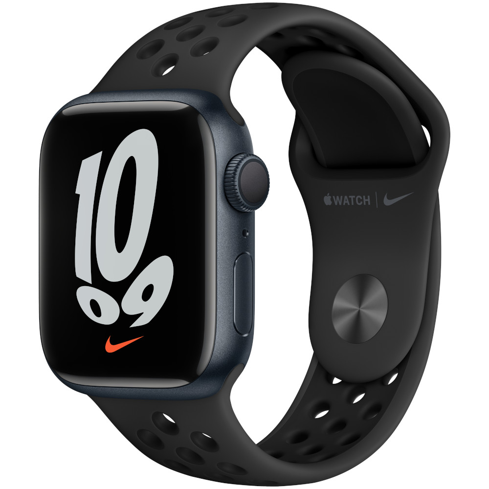 Apple Watch Nike Series 7 GPS, 41mm, Midnight Aluminium Case with Anthracite/Black Nike Sport Band Apple Watch Nike Series 7 GPS, 41mm, Midnight Aluminium Case with Anthracite/Black Nike Sport Band