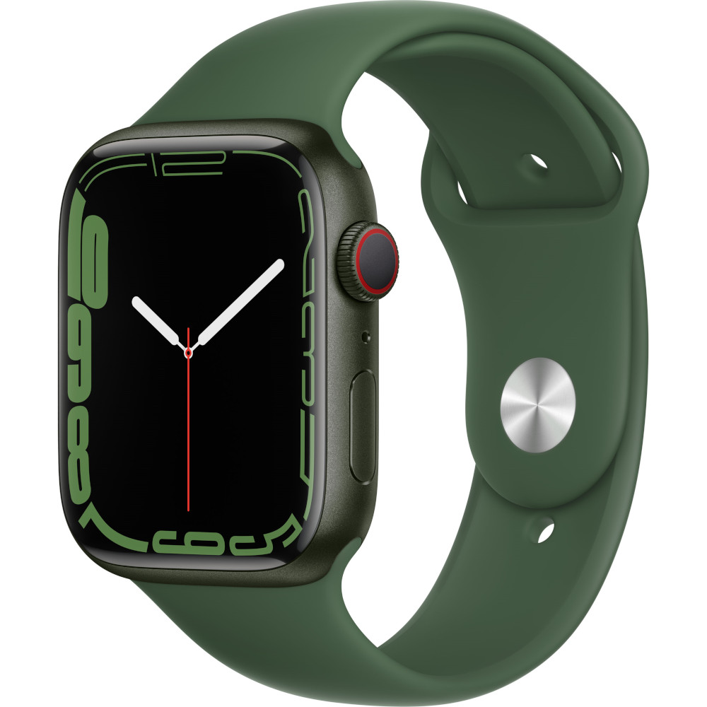 Apple Watch Series 7 GPS + Cellular, 45mm, Green Aluminium Case, Clover Sport Band Apple Watch Series 7 GPS + Cellular, 45mm, Green Aluminium Case, Clover Sport Band