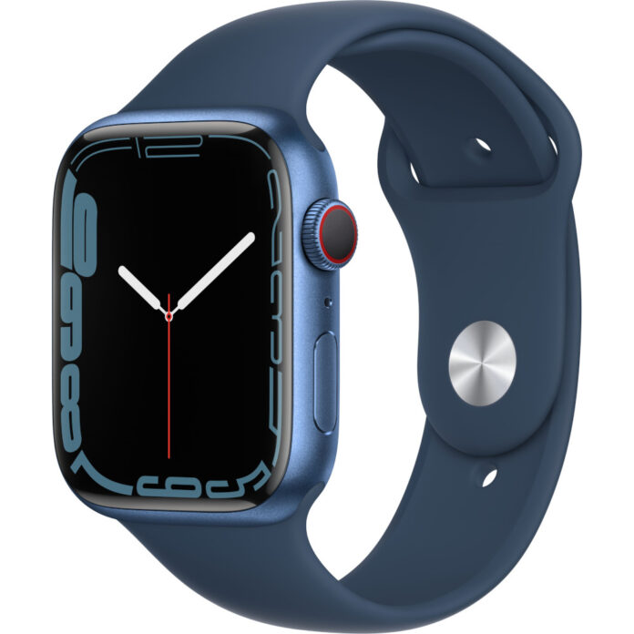 Apple Watch Series 7 GPS + Cellular, 45mm, Blue Aluminium Case, Abyss Blue Sport Band Apple Watch Series 7 GPS + Cellular, 45mm, Blue Aluminium Case, Abyss Blue Sport Band