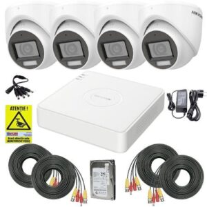 Sistem supraveghere Hikvision, 4 camere 2MP, Dual Light 20m, Microfon, DVR 4 canale, 2MP, Accesorii montaj, HDD 500GB, Autocolant Rovision Sistem supraveghere Hikvision, 4 camere 2MP, Dual Light 20m, Microfon, DVR 4 canale, 2MP, Accesorii montaj, HDD 500GB, Autocolant Rovision