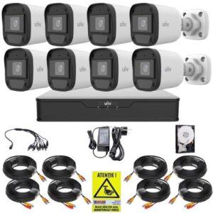 Sistem supraveghere Uniview, 8 camere 5MP, Imagini color noaptea, Lumina Alba 20m, DVR 8 canale 5MP, Accesorii montaj, HDD 1TB, Autocolant Rovision Sistem supraveghere Uniview, 8 camere 5MP, Imagini color noaptea, Lumina Alba 20m, DVR 8 canale 5MP, Accesorii montaj, HDD 1TB, Autocolant Rovision