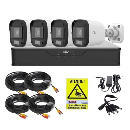 Kit supraveghere 4 mini camere Uniview, 5MP, ColorHunter, 5MP 2K+, Lumina Alba 20m, Vedere color pe timp de noapte, DVR 4 canale, Accesorii montaj, Vizualizare de pe telefon Kit supraveghere 4 mini camere Uniview, 5MP, ColorHunter, 5MP 2K+, Lumina Alba 20m, Vedere color pe timp de noapte, DVR 4 canale, Accesorii montaj, Vizualizare de pe telefon