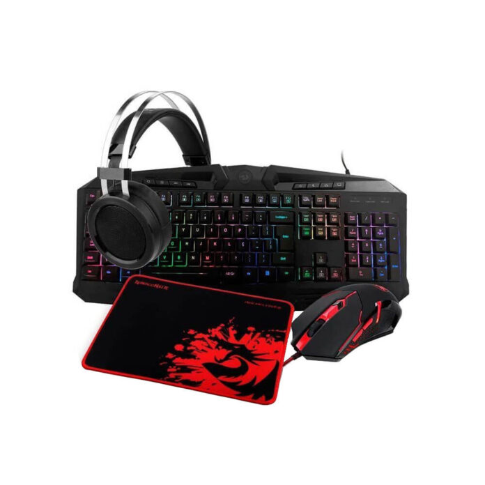 Kit gaming Redragon S112 Gaming Essentials 4 in 1, Tastatura + Mouse + Casti + Mousepad, Iluminare RGB, Negru/Rosu Kit gaming Redragon S112 Gaming Essentials 4 in 1, Tastatura + Mouse + Casti + Mousepad, Iluminare RGB, Negru/Rosu