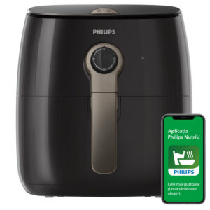 Friteuza fara ulei Philips HD9721/10 Airfryer Premium Collection, 0.8 kg, Tehnologie Twin TurboStar, Afisaj analog, Negru Friteuza fara ulei Philips HD9721/10 Airfryer Premium Collection, 0.8 kg, Tehnologie Twin TurboStar, Afisaj analog, Negru