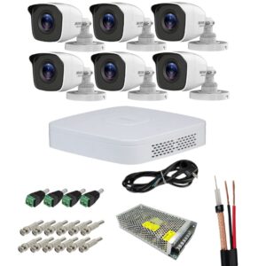 Sistem supraveghere Hikvision HiWatch, 6 camere, 3K 5MP, IR 20m, DVR 8 canale, Accesorii montaj incluse Sistem supraveghere Hikvision HiWatch, 6 camere, 3K 5MP, IR 20m, DVR 8 canale, Accesorii montaj incluse
