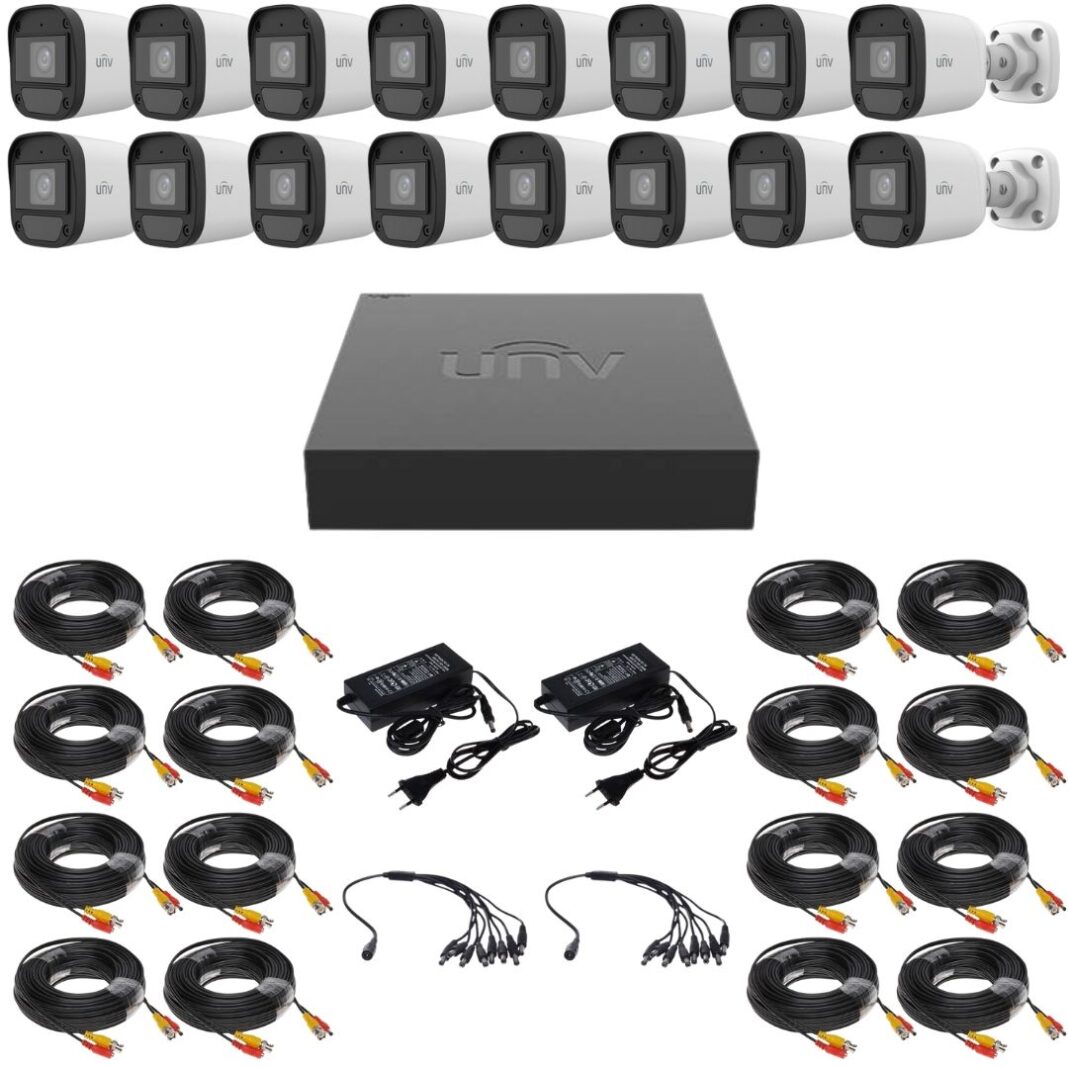 Sistem supraveghere Uniview, 16 camere, 2MP, Full HD, IR 20m, Accesorii montaj inclus, DVR, Vizualizare pe mobil Sistem supraveghere Uniview, 16 camere, 2MP, Full HD, IR 20m, Accesorii montaj inclus, DVR, Vizualizare pe mobil