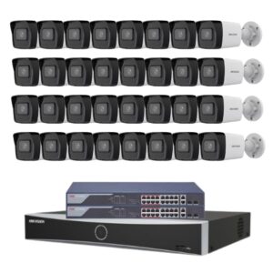 Sistem supraveghere profesional Hikvision, 32 camere, 4MP 2K, IR 30m, NVR 32 canale, Switch PoE, Vizualizare pe mobil, Functii inteligente Sistem supraveghere profesional Hikvision, 32 camere, 4MP 2K, IR 30m, NVR 32 canale, Switch PoE, Vizualizare pe mobil, Functii inteligente