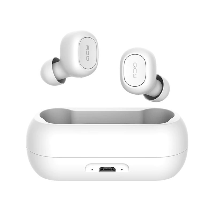 Casti Wireless QCY T1 TWS, Bluetooth 5.0, Binaural, Eliminare zgomot CVC6.0, Cutie incarcare de 380mAh Alb Casti Wireless QCY T1 TWS, Bluetooth 5.0, Binaural, Eliminare zgomot CVC6.0, Cutie incarcare de 380mAh Alb